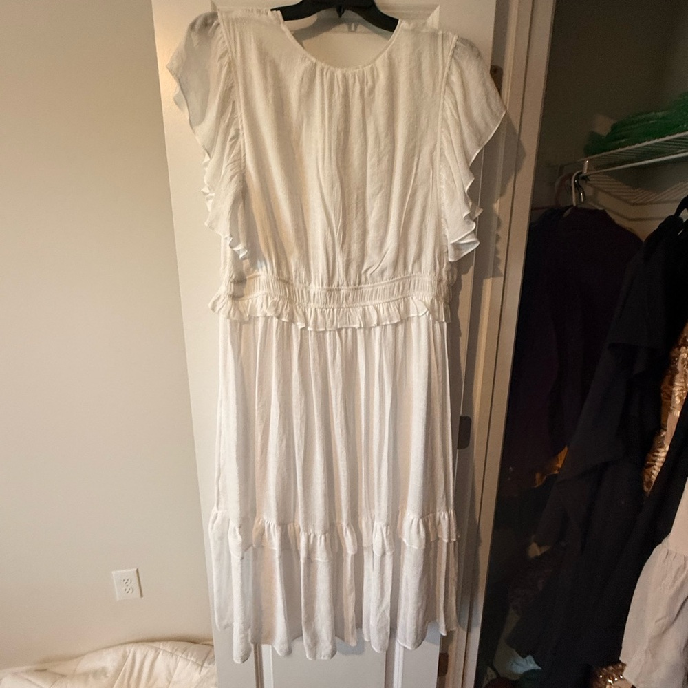 White Ruffled Dress by Universal Thread - Picture 3 of 3